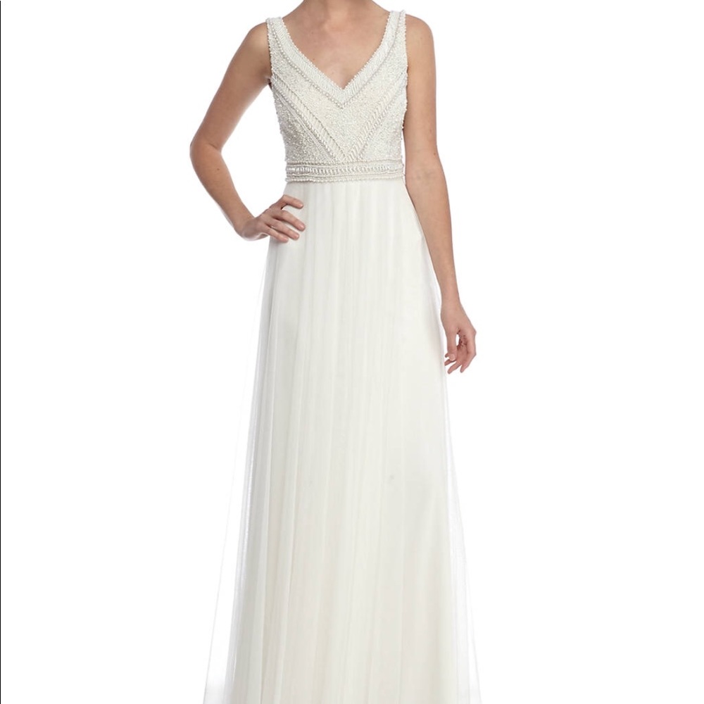 Adrianna Pappel Pearl Bodice Tulle Wedding Dress